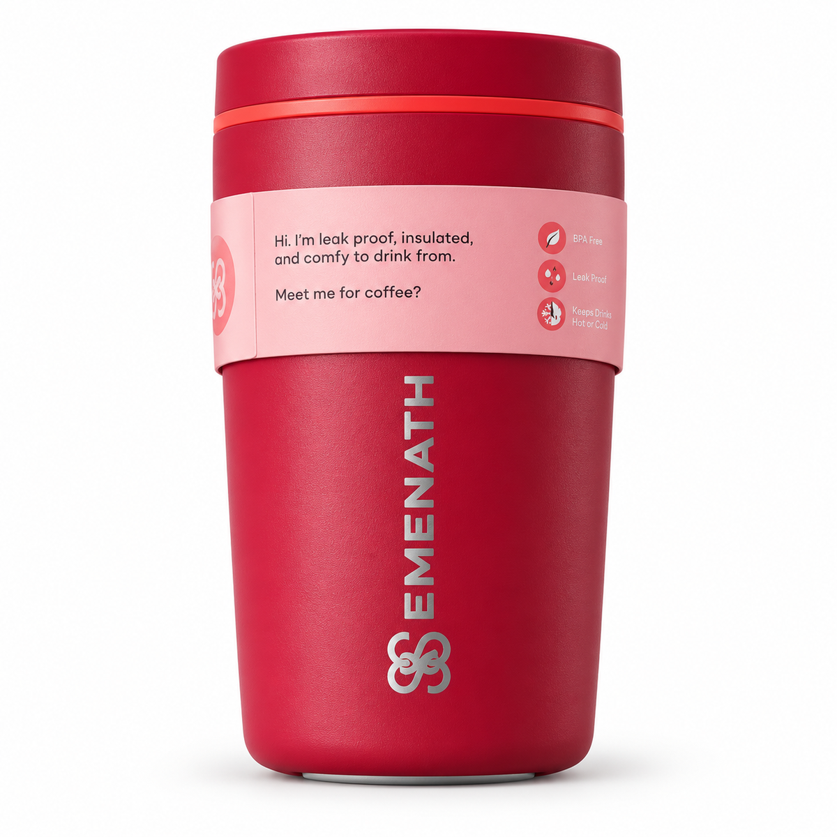 EMENATH 12 oz (355 ml) Reusable Coffee Travel Cup with Lid