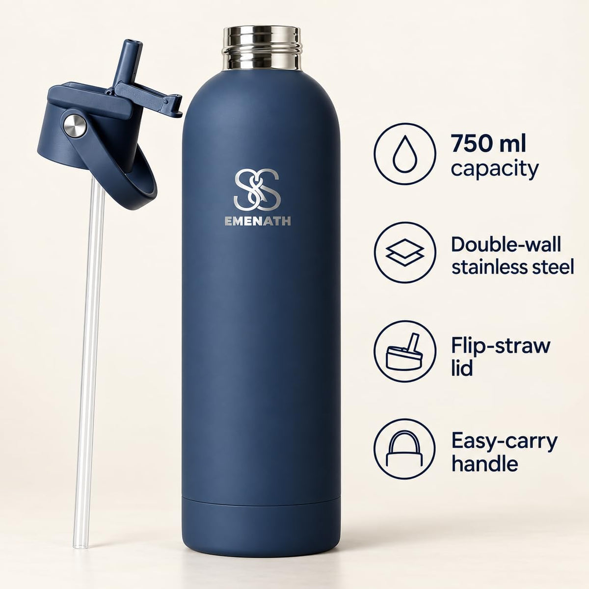 750ml insulated stainless steel bottle