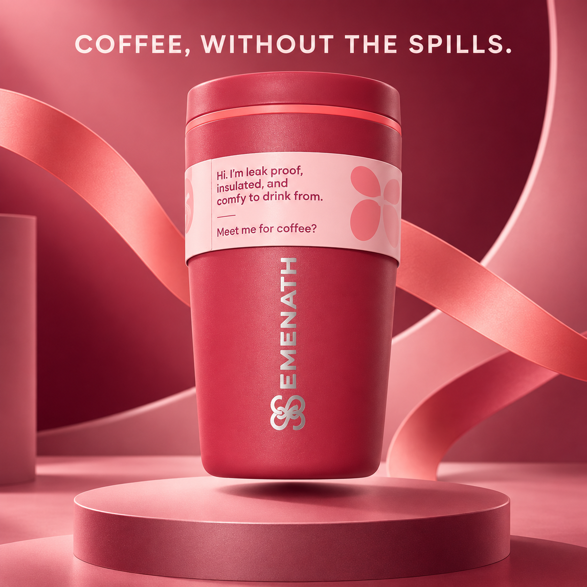 EMENATH 12 oz (355 ml) Reusable Coffee Travel Cup with Lid