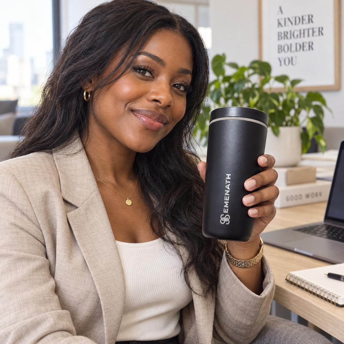 EMENATH 20 oz Insulated Stainless Steel Travel Cup Matte Finish