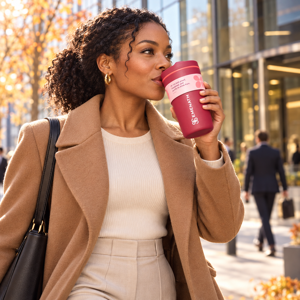 EMENATH 12 oz (355 ml) Reusable Coffee Travel Cup with Lid
