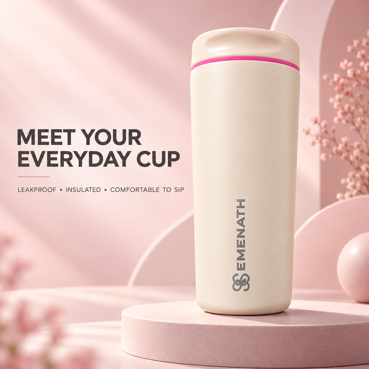 EMENATH 20 oz Insulated Stainless Steel Travel Cup Matte Finish