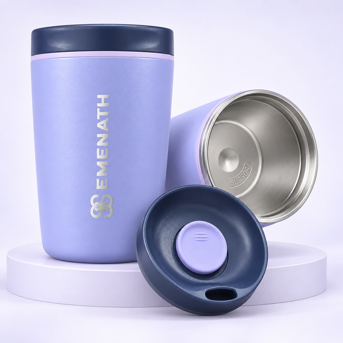 EMENATH 12 oz (355 ml) Reusable Coffee Travel Cup with Lid