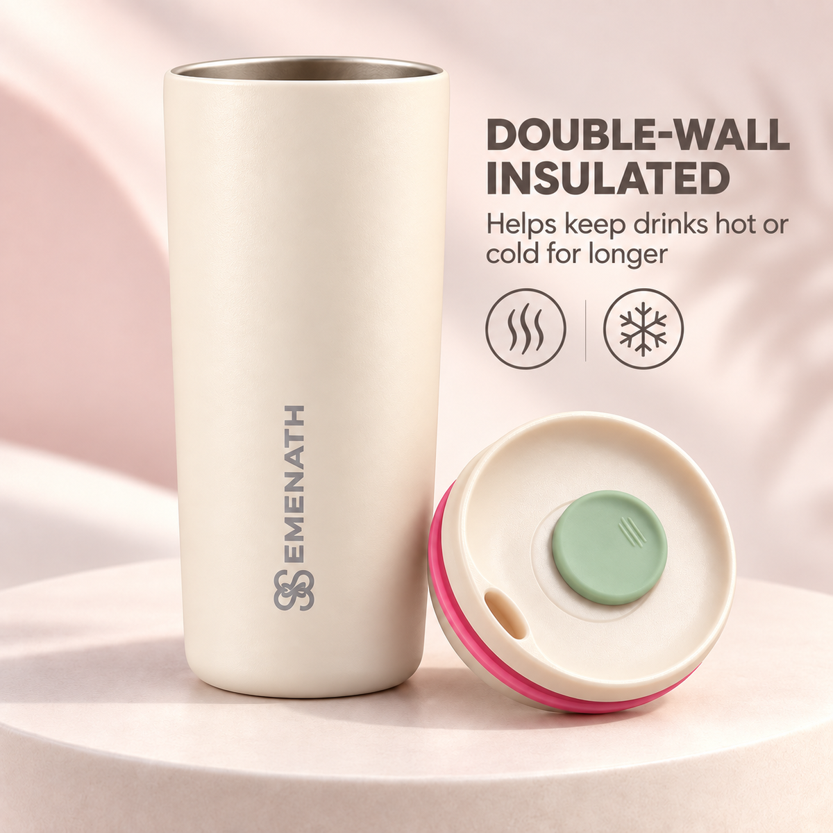EMENATH 20 oz Insulated Stainless Steel Travel Cup Matte Finish