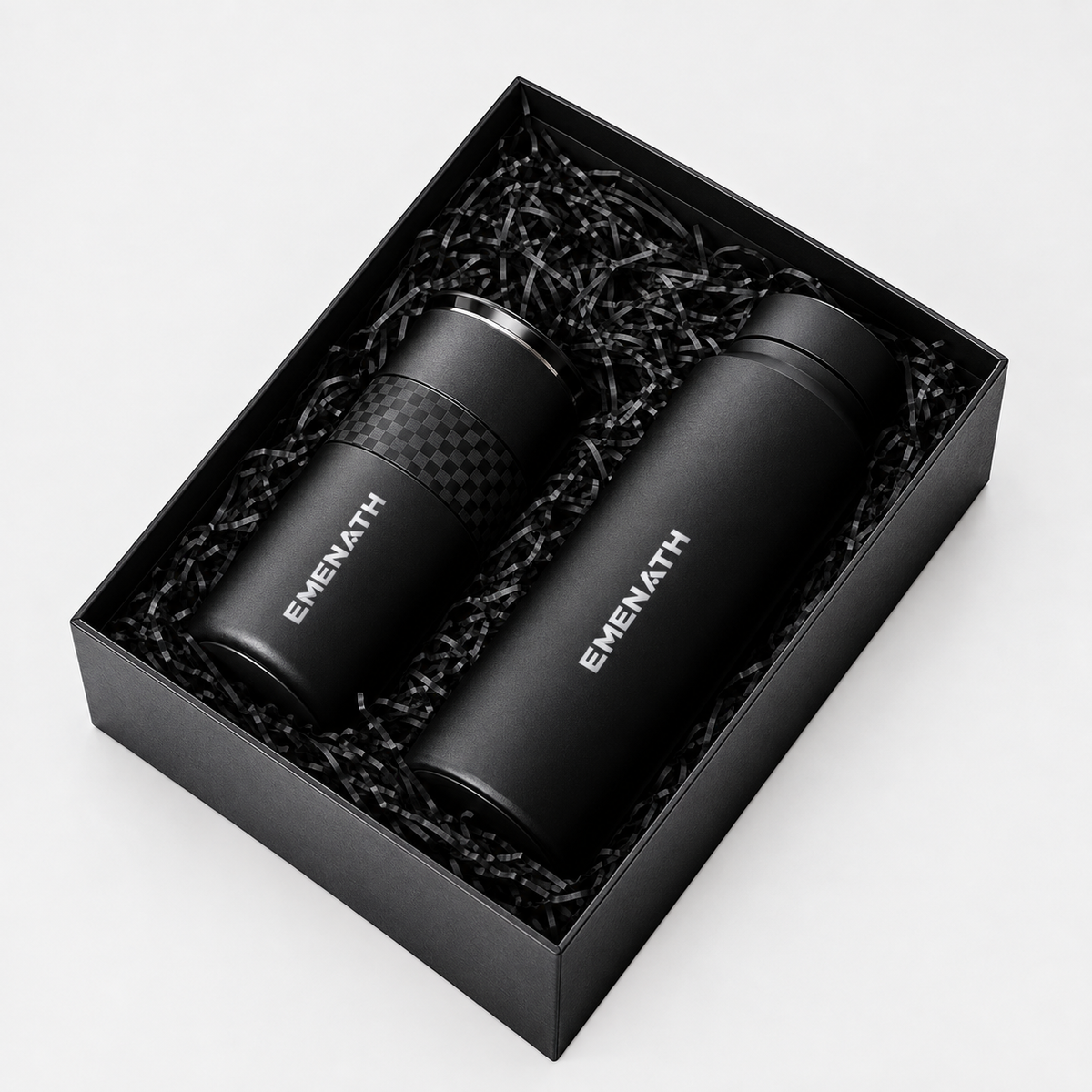 EMENATH 2-Piece Insulated Thermos & Tumbler Gift Set - Matte Black